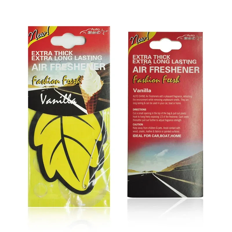 1/60/90PCS Car Air Freshener Natural ScentedTea Paper Auto Hanging Vanilla Perfume Fragrance Leaf Shape Car Accessories Indoor