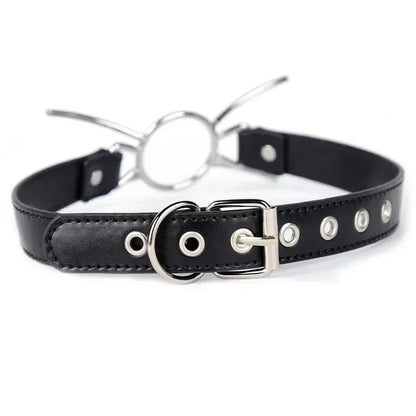 PU Leather Spider X Style O Ring Open Mouth Gag BDSM Oral Restraint Fetish Play Toy For Adult Men Women Couples