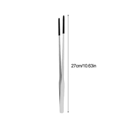 Stainless Steel Reptile Feeding Tongs with Rubber Tips - Straight & Curved Aquarium Pet Tweezers for Safe And Easy Feeding