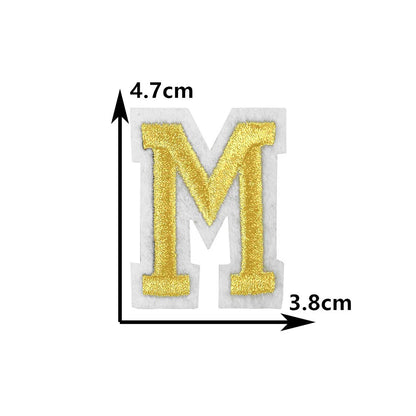 26 English gold letters Hot-melt adhesive ironing embroidery Patch DIY sewing decorative clothes patch