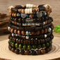 10pcs Bohemia Ethnic Beaded Bracelets For Men Vintage Multi Layer Wooden Beads Life Tree Beaded Bracelets Accessory Gifts Party
