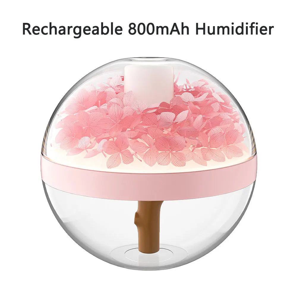 Eternal Flower Humidifier Dual-USB Battery Charger Mini Home Atmosphere Light Creative Festival Gift Artificial Flower Diffuser