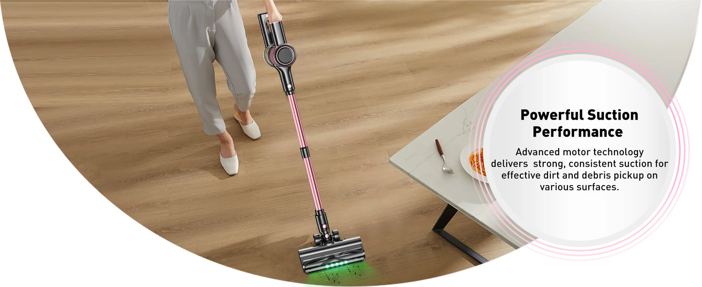 Cordless Vacuum Cleaner, 55Kpa/500W/45min 10 in 1 Powerful Stick Vacuum Cleaner for Home Pet Hair/Hard Floor/Carpet