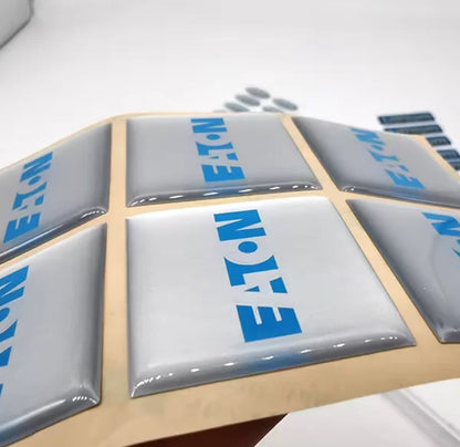 50PCS Customized epoxy durable brand logo adhesive with transparent dome 3D waterproof sticker printing resin labels