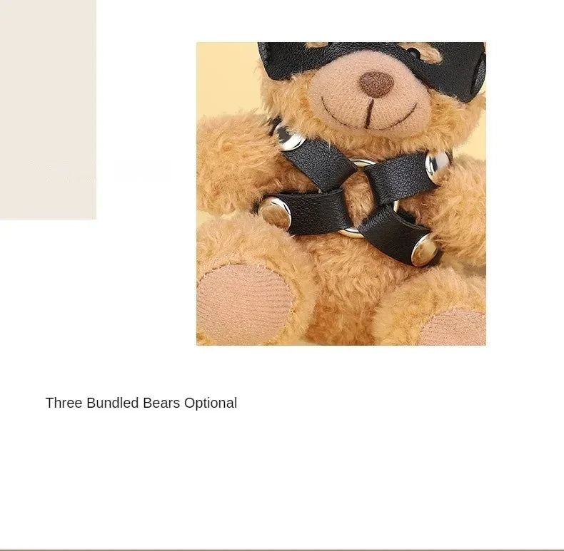 RTET Valentines Gifts for Her or Him BDSM Lover Bear for Submissive Dominant Gift Kinky Fetish Plush Bear Bondage Gifts
