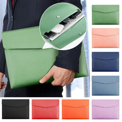 Stationery Dustproof Leather Leather Document Pouch Large Capacity A4 Leather File Folder File Bag for Men