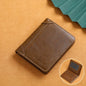 PU Leather RFID Wallet Men Slim Vertical Wallets Black Thin Short ID Credit Card Holder Minimalist Men's Brown Money Bag