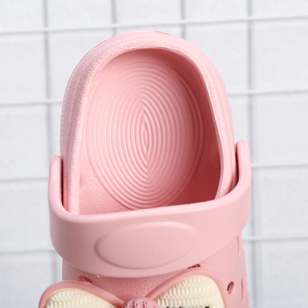 New Children's Slippers Summer Handmade DIY Cartoon Bow Sandals for Girl Flip Flops Non-Slip Garden Beach Shoes