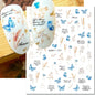 3d Nail Art Decals Elegant White RoyalBlue Roses Flowers Adhesive Sliders Nail Stickers Decoration For Nail Manicure