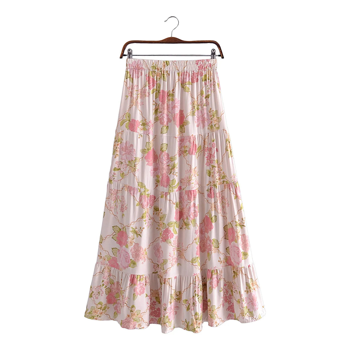 Boho Queens Women Two Piece Suit Outfits Strap Sleeveless Tops Bohemian Drawstring Maxi Skirts 2 Pieces Rayon Cotton Sets