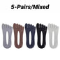 1/5 Pairs Summer Men's Invisible No Show Five Finger Socks Thin Velvet Non-Slip Mesh Breathable Elastic Solid Silk Soft
