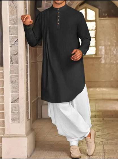 Men Long Robe Dishdasha Jubba Thobe Eid Muslim Kimono Modest Islamic Dubai Saudi Abayas Prayer Kaftan Ramadan Morocco Abaya