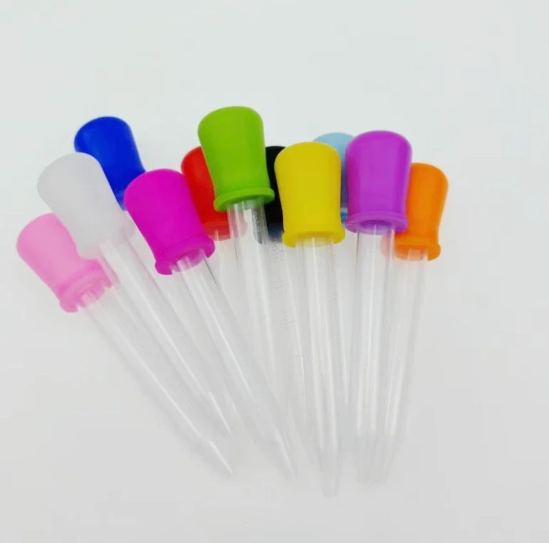 10Pcs/Set 5ml Silicone Plastic Pipette School Lab Experiment Supplies Dropper Feeding Medicine Liquid Eye Ear Pipette Dropper