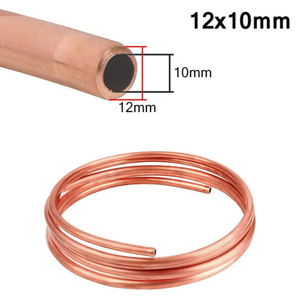 1M Soft Copper Tube Coil OD 2/3/4/5/6/8/10/12mm 99.9%Pure Coppers Wire Pipe Airs Conditioner Cooling DIY Crafts