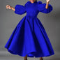 African Dresses For Women Summer Autumn Africa Clothing Wrist Sleeve Sexy O-Neck Perspective Dress Office Lady Party And Belt