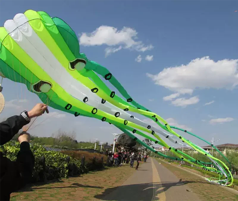 15m / 23m Inflatable Octopus Kite with 3D Suction Cups, Soft Laundry Kite,  Professional Giant Kite for Festival