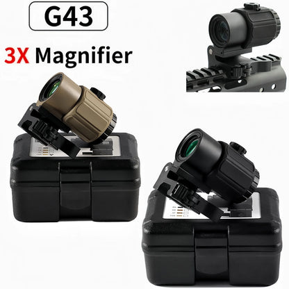 Tactical  G33 G43 G45 Sight Fixed 3X 5X Magnifier Scope with Quick Disassembly and Flipping for Airsoft Hunting Collimator
