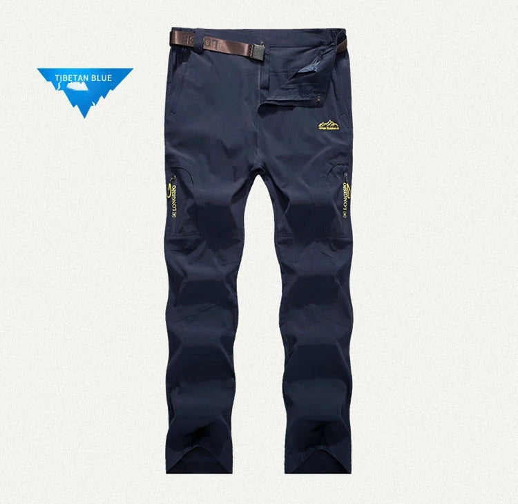 Longe Summer Quick Dry Hiking Pants Men Stretch Waterproof Tactical Pants Zipper Pockets Trousers Lightweight Fishing Pants