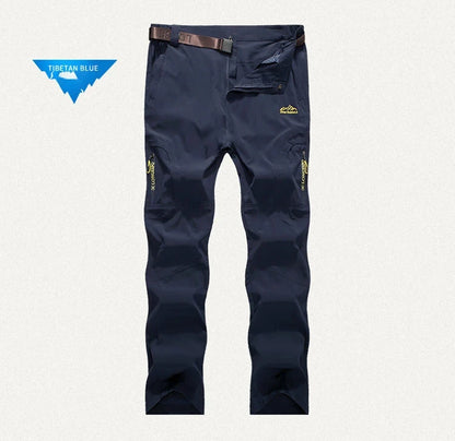 Longe Summer Quick Dry Hiking Pants Men Stretch Waterproof Tactical Pants Zipper Pockets Trousers Lightweight Fishing Pants