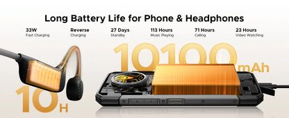 DOOGEE S200 X 5G Rugged Phone 48GB 512GB 6.72" FHD+ 120Hz MTK Dimensity 7050 10100mAh Battery Android 16 NFC Smartphone