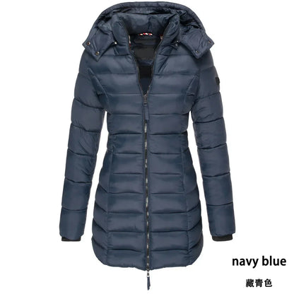 Winter Korean New Women's Cotton Padded Clothes Women's Medium Long Slim Cotton Padded Jacket Warm Down Cotton Padded Jacket