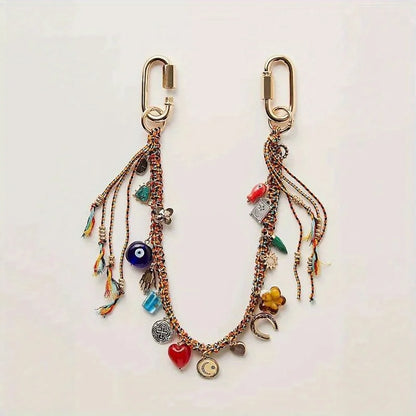 1Pc Ethnic Woven Pendant Multi-Layer Tassel Necklace Retro Fashion Accessories Women's Bohemian Style Jewelry
