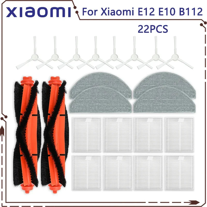 For Xiaomi Vacuum cleaner S20 E12 E10 B112 sweeping robot vacuum cleaner main brush side brush mop cloth HEPA filter spare parts
