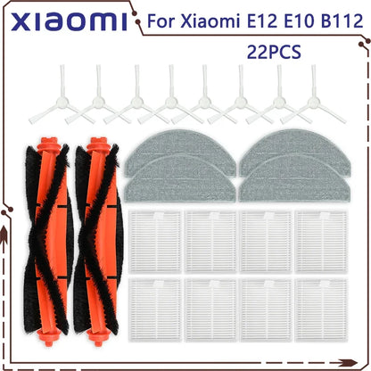 For Xiaomi Vacuum cleaner S20 E12 E10 B112 sweeping robot vacuum cleaner main brush side brush mop cloth HEPA filter spare parts
