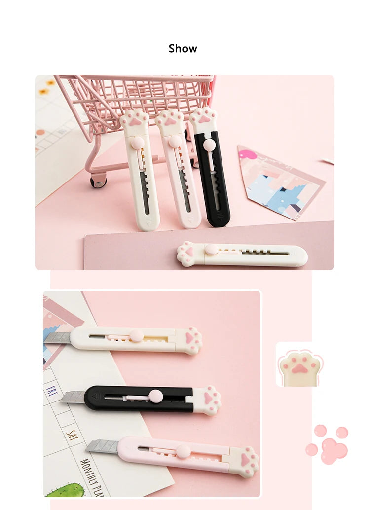 Mr.Paper Mini Portable Cat's Paw Tool Knife Cute Creative Exquisite Handbook Decoration Paper Cutting Stationery Supplies