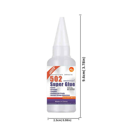 15PCs 502 Super Strong Glue Instant Quick-drying Cyanoacrylate Adhesive Leather Rubber Wood Metal Strong Bond Liquid Glue Tool,Stationery Store Gel 502 Instant Strong Glue,With precision distributor,20g (0.7oz).