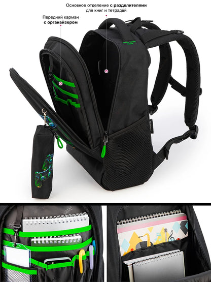 Brand School Bag for Boys Multifunctional Cartoon Pattern Kids Satchels Orthopedic Waterproof Backpack Children Student Mochila