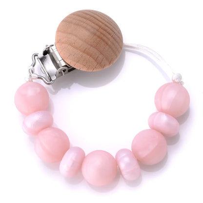 BPA-Free Silicone Pacifier Clips Chain with Beads Dummy Clip Holder Soother Teething Toy Chew Gift for Babies