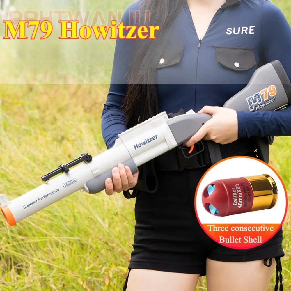 M79 Shell Ejecting Soft Bullet Toy Gun for Outdoor Shooting CS Game Manual Loading Launchers Toys Christmas Gift for Adult
