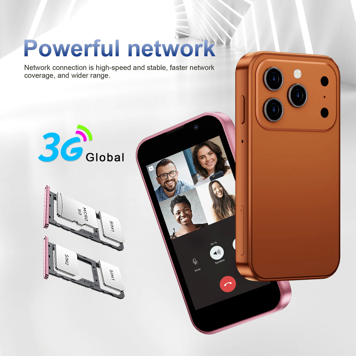 SERVO 17SE mini Smartphone Android Dual SIM 3G Network 2GB RAM 16GB ROM 3.0-inch Tiny Screen‌ Phones Face Unlock GPS WiFi Camera Small Pocket Cellphone