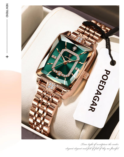 POEDAGAR Luxury Woman Watch Waterproof Date High Quality Casual Ladies Wristwatch Stainless Steel Quartz Elegant Women's Watches