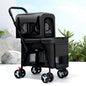 Luxury Double-Layer Eco-friendly ABS Material 4-Wheel Pet Stroller Small Large Dogs Cats Lightweight Travel Pet Carriers