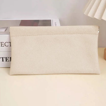 Self‑Closing Artificial Leather Long Wallet Passport Driver's License ID Holder Headphone Data Cable Storage Cash Pouch