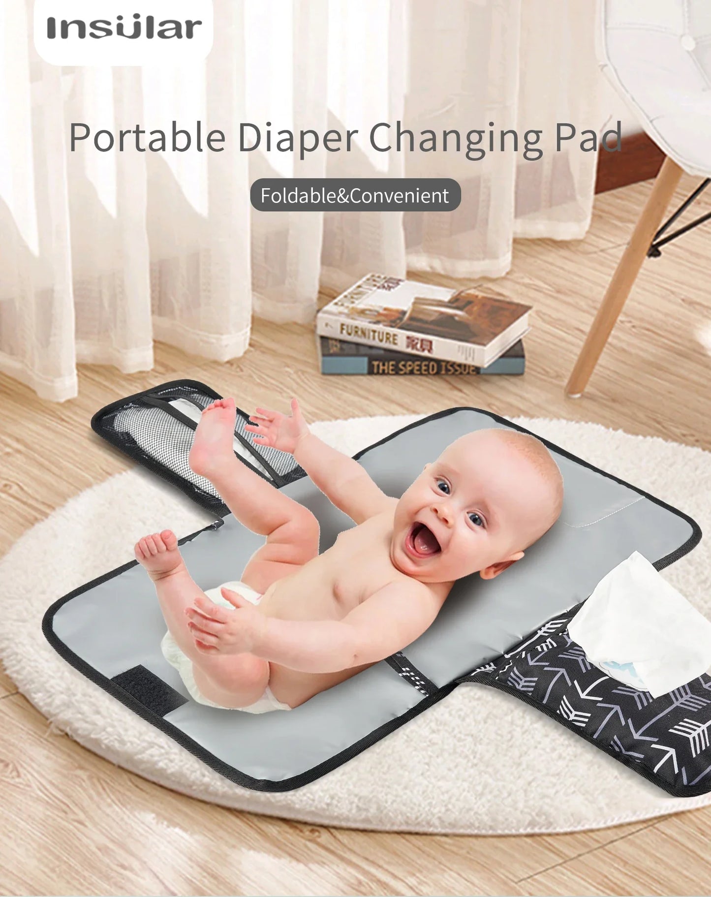 New 3 in 1 Waterproof Changing Pad Diaper Travel Multifunction Portable Baby Diaper Cover Mat Clean Hand Folding Diaper Bag