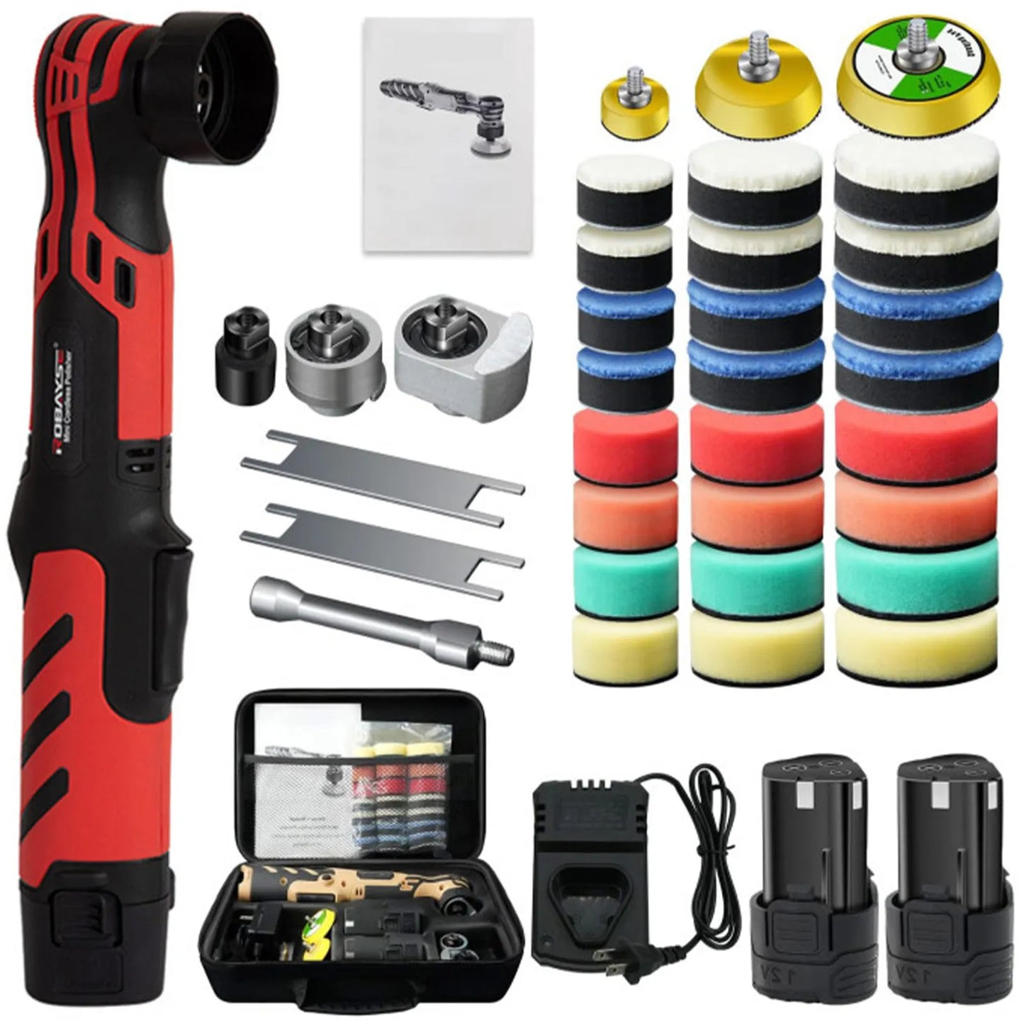 12V Car Waxing Polishing Sanding Machine Wireless Car Paint Scratch Repair Windscreen Glass Oil Film Remove Machine Leather Care