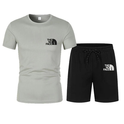 Summer Fashion Trend Casual Sports Two-Piece Set Trendy Men's Short-Sleeved T-Shirt+Shorts Set