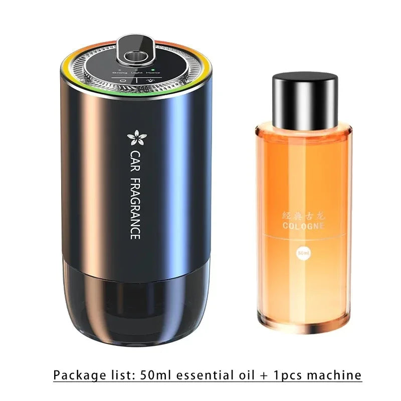 1000mAh Car Air Freshener USB Rechargeable Fragrance Diffuser LED Light Smell Distributor Aromatherapy Scent Air Refresher