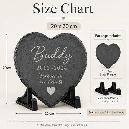 Pet Memorial Photo Slate Custom Heart Picture Stone Dog Cat Memory Stone Home Garden Decoration Gift Keepsake for Pet Lovers