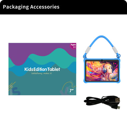 PRITOM Kids Tablet 7 inch Android 13 4GB (2+2 expandable) RAM 32GB ROM WiFi Bluetooth Learning Software Installed with Lanyard