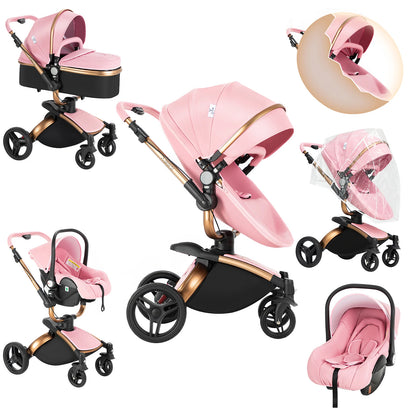 Baby pram Lightweight stroller Baby carriage PU 3in1 stroller Baby stroller 3-in-1 Baby carriage strollers for baby light carts