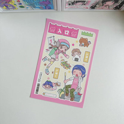 Cute Sweet Cool Japanese Shibuya Girl Sticker Korean Kawaii Cartoon Y2k Stickers Hand Account Diary Scrapbook Decorative Sticker