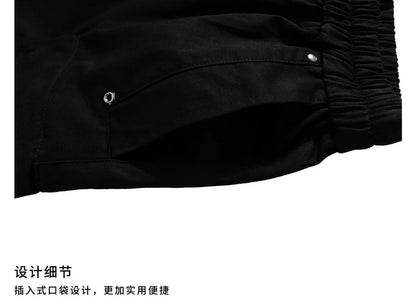 2025 Dark RO Style Drawstring Multi-pocket Tooling Shorts Men's Niche Casual Loose Straight Five-point Pants