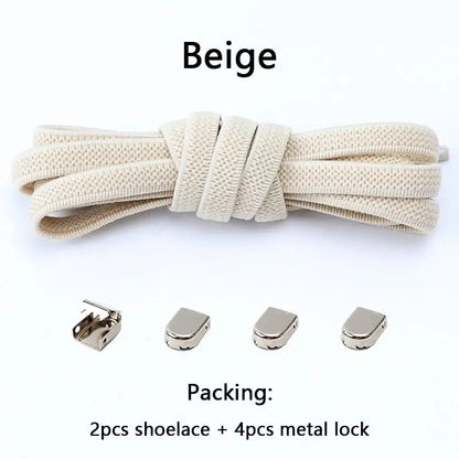 No tie Shoe laces Elastic laces Sneakers Flat Shoelaces without ties Quick Shoelace for Shoes Kids Adult One Size fits All Shoes