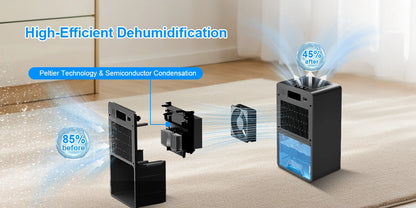 LOEFME 3L Air Purifier Dehumidifier for Home Office RV Mold Moisture Removal Portable Energy Efficient Rapid Air Drying Cloths