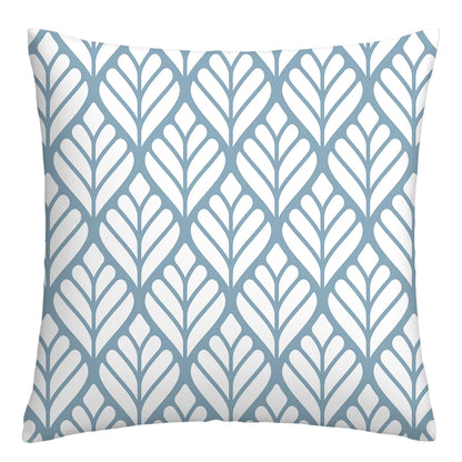 Lake blue white geometric linen pillowcase sofa cushion cover home decoration can be customized for you 40x40 45x45 50x50 60x60