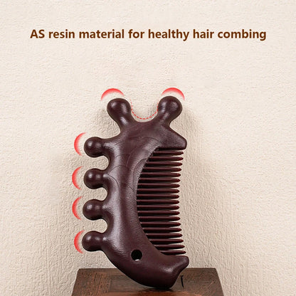 2PCS Massage Comb Head Massager Sandalwood Comb Whale Comb Scalp Scraping Massager Body Massage Tool For Hair Treatment